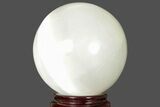 4 1/2" Large "Selenite" (Satin Spar) Spheres - With Stand - Photo 3